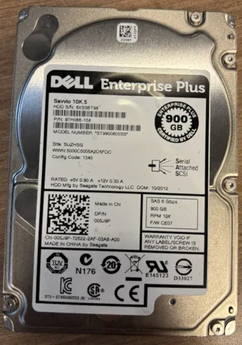 Hd Dell 900gb 10k Rpm Sas 2.5 Para Servidor