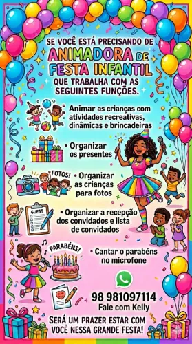 Animadora de festa infantil 