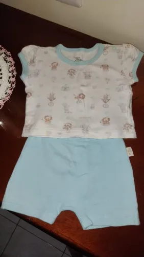 Pijama Anjos baby confort feminino, tamanho P (3 a 6 meses)