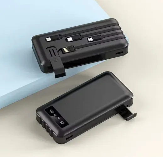 Carregador Power Bank Portátil de celular 20000mah Universal Saida 4 Cabos