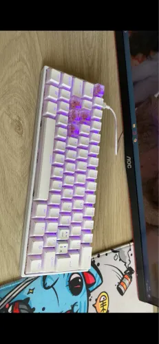 Teclado husky blizzard branco 60% switch red 