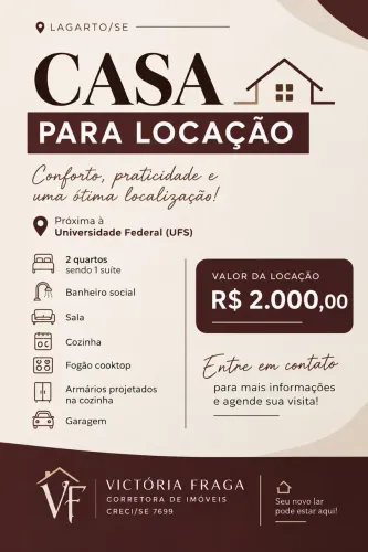Aluga-se casa em Lagarto próximo a ufs 