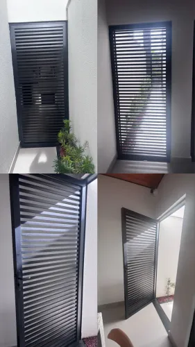 Portão de alumínio vazado