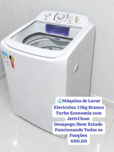 Máquina de lavar 13kg Electrolux Funcionando Perfeitamente ENTREGO NAS PROXIMIDADES