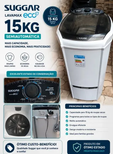 Tanquinho Suggar 15 kg