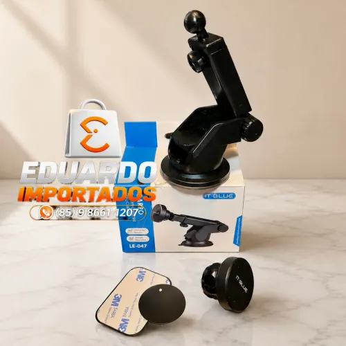 Suporte de Celular para Carro, Veicular com Ventosa e Magnético, Fixação firme Ajustável