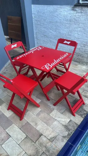 Kit mesa baixa + 4 cadeiras 