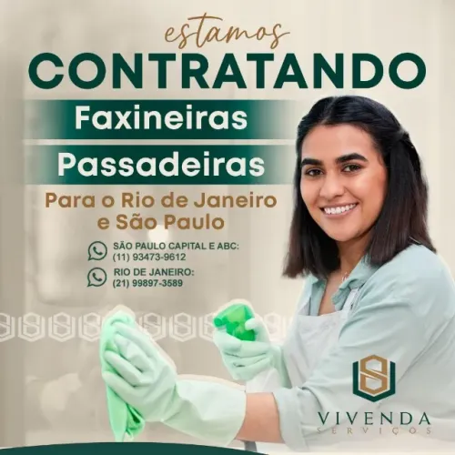 Vaga de Diarista para São Paulo e Região