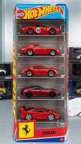 Pack 5 Miniaturas Hot Wheels Ferrari Coleção Limitada Diecast