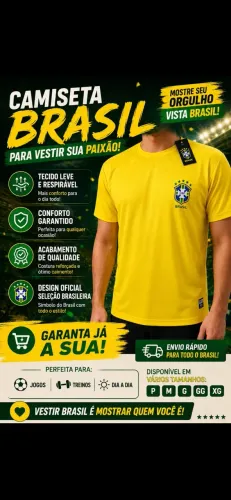 Camiseta Dry Fit do Brasil e Corta Vento Forrado