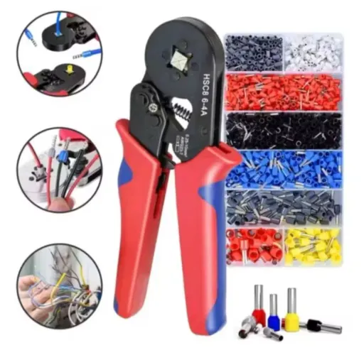 Kit Alicate crimpagem com terminais 0,25 a 10 mm