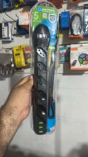 Filtro de linha com disjuntor inteligente 5 e tomadas ? 3 USB
