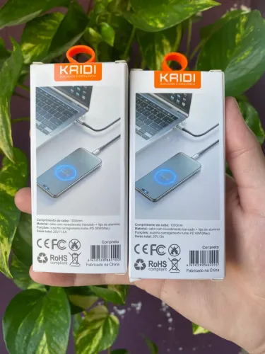 CARREGADOR KAID USB-C PARA USB-C e USB-C PARA LIGHTNING