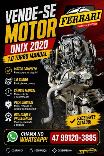 MOTOR PARCIAL ONIX 2020 1.0 TURBO MANUAL