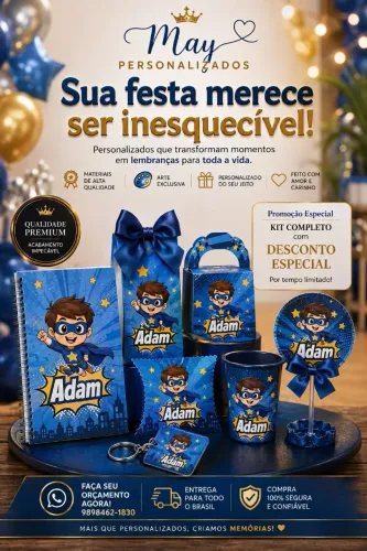 Personalizados para festas e brindes em geral.