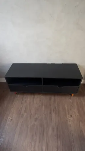 Rack Tok&Stok LIN Preto com 2 Gavetas - Excelente Estado