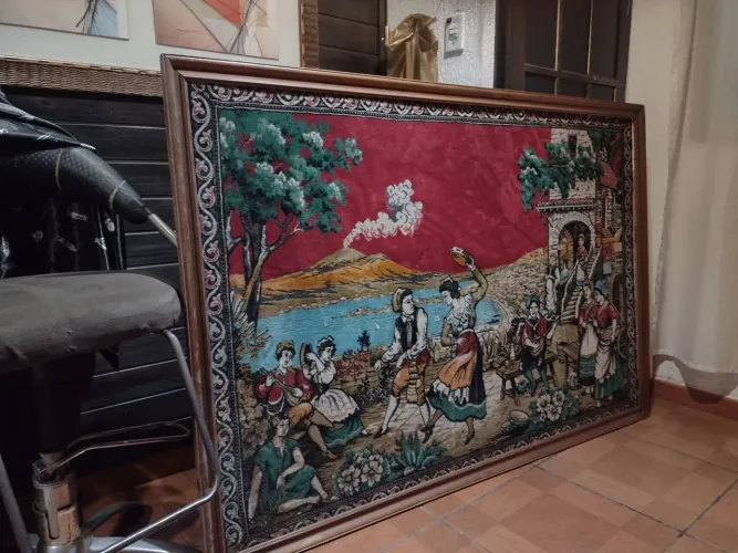 Quadro tapeçaria espanhola enorme 174x121 aceito cartao