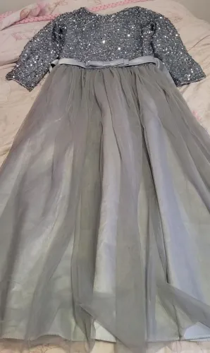 Vestido de festa prateado juvenil