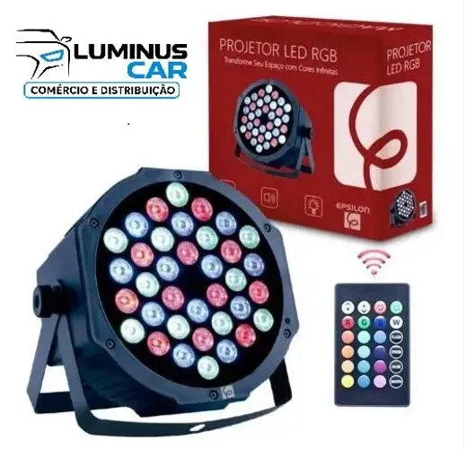 Canhão Led Refletor 36 Leds com Controle sem Fio