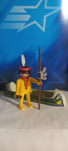 Playmobil Troll western índio com canoa (velho oeste faroeste (