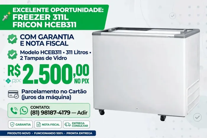 FREEZER 311L FRICON HCEB311 (GARANTIA/NF)