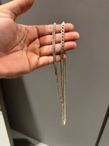 CORDÃO E PULSEIRA DE PRATA