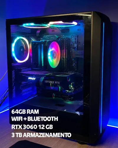 PC Gamer i9-10900F + RTX 3060 12GB + 64GB RAM + Wi-Fi / Bluetooth + Windows 11