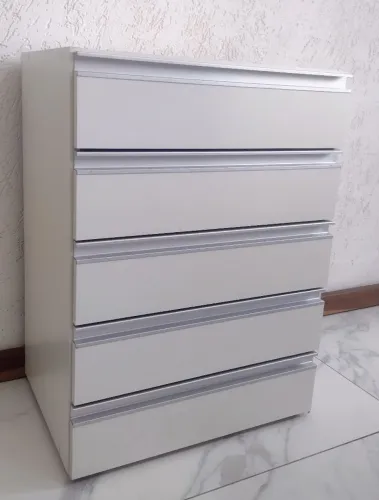 Gaveteiro MDF 5Gvatas Branco Novinho/Puxador de Alumínio/Corrediças Telescópicas