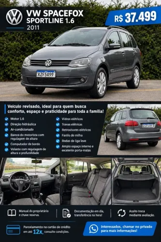 Volkswagen Spacefox Sportline/highline 1.6 T.flex 2011