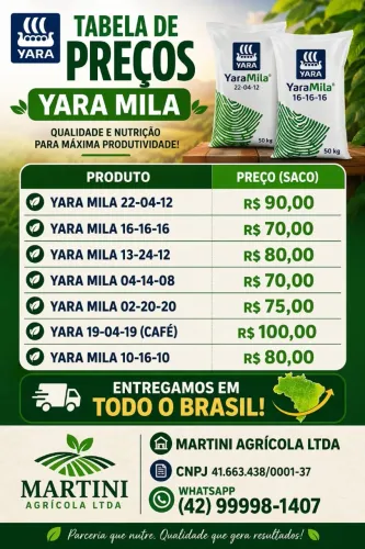 ADUBOS YARA MILA PRONTA ENTREGA 