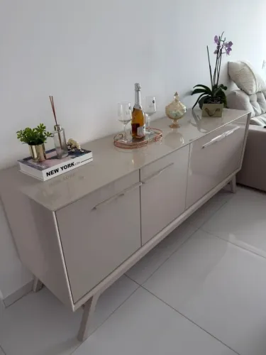 Buffet Jacaúna nude laqueado com 2 metros