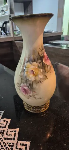 Vaso porcelana pintada mão