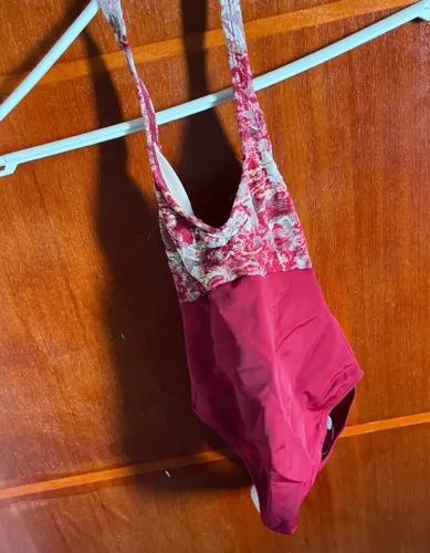 collant de ballet halter neck vermelho