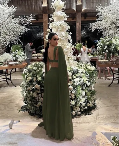 Vestido verde de festa