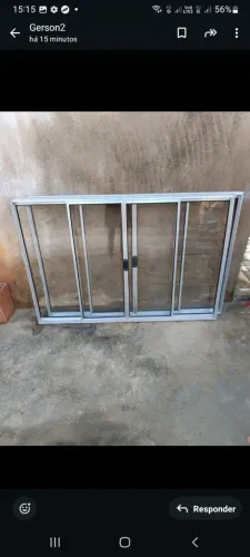 2 janelas em aluminio 100×150 5cm de espesura vidro liso.as janelas entao em igarape