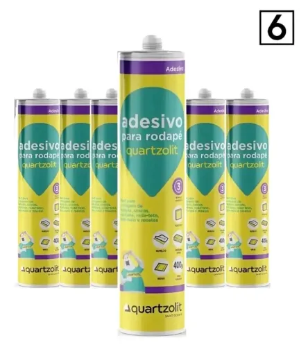 Kit 6 adesivos Quartzolit para rodapé/painel | novo
