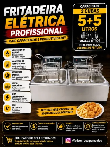 Fritadeira elétrica 10 litros industrial
