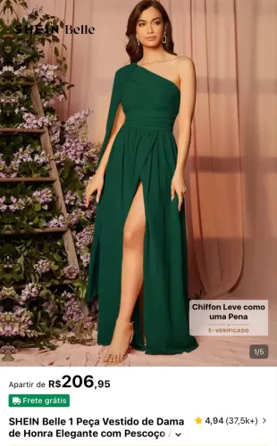 Vestido de festa verde esmeralda 