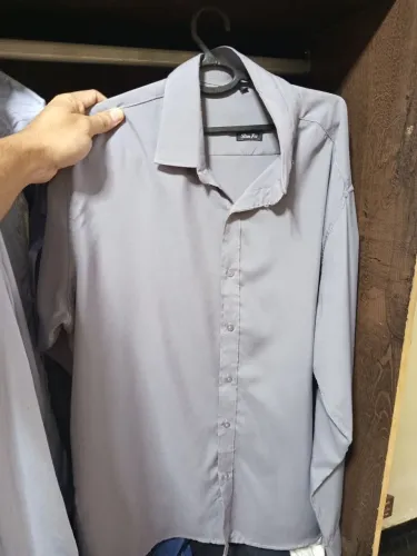 Camisa social cinza nova