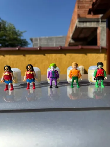 Lote 5 Bonecos Kinder Joy DC Comics Playmobil (Com Repetido)
