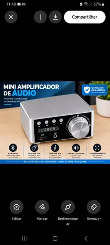 Mini Amplificador com Bluetooth