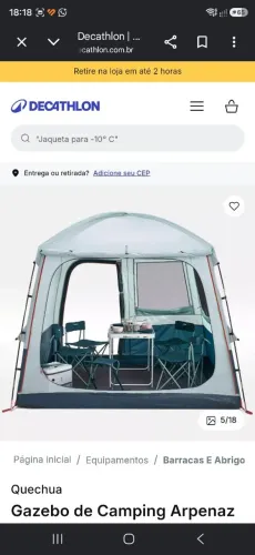 Gazebo de Camping Arpenaz Base 6 Pessoas Quechua Azul