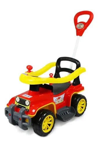 Carrinho jip com empurrador infantil
