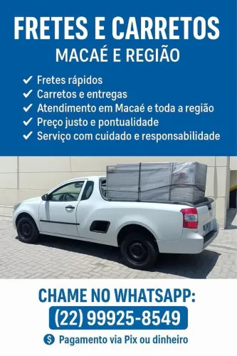 Faço frete é pequenas mudanças para toda Macaé e região!
