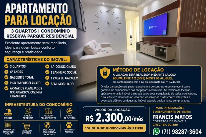 Alugo Apartamento 3/4 Semi Mobiliado Abrantes