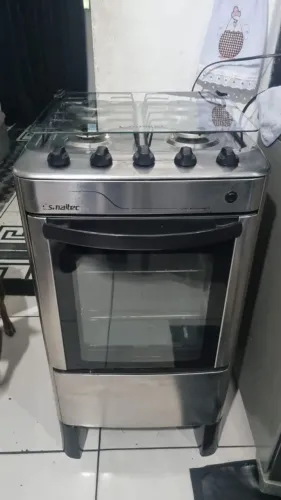 Fogão Esmaltec Inox Acendimento Automático em Ótimas Condições Funcionando Perfeitamente