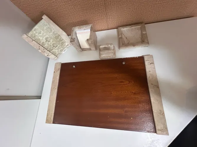 Peças escritório mármore travertino