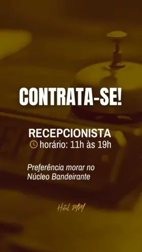 Vaga de emprego recepcionista