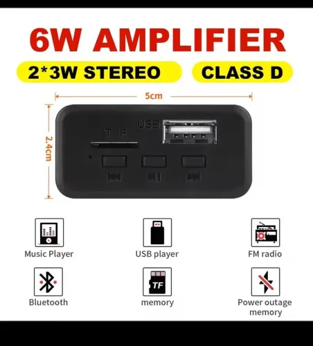 Mini Placa MP3 Amplificada 6W 3.7-5V *Entrego Aceito Cartão