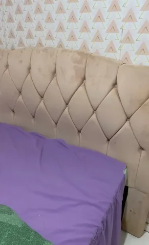 Cabeceira Casal Suede Rosê Capitonê